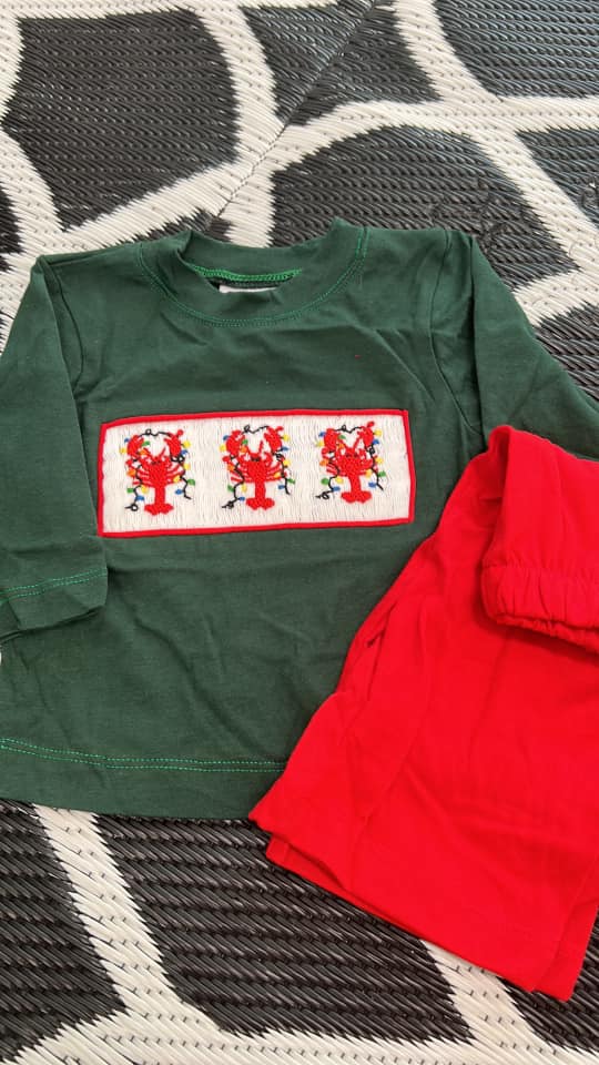 Crawfish-mas Smock Pant Set