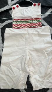 Ivory Christmas Geometric Smocked Longall