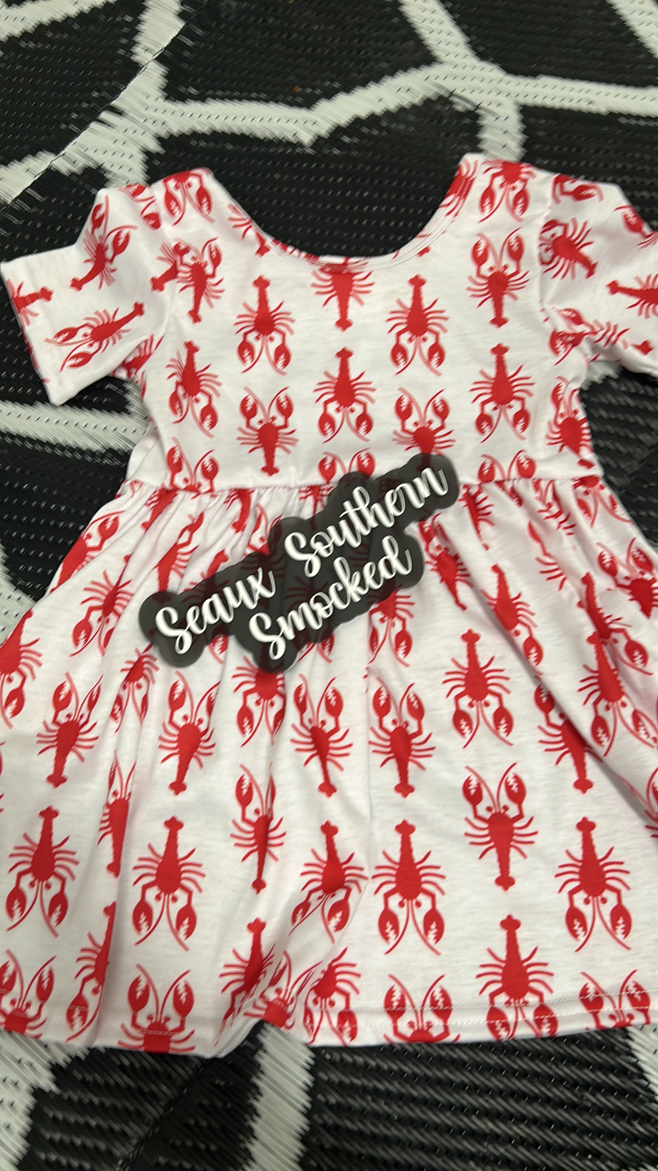 Crawfish smocked dress best sale