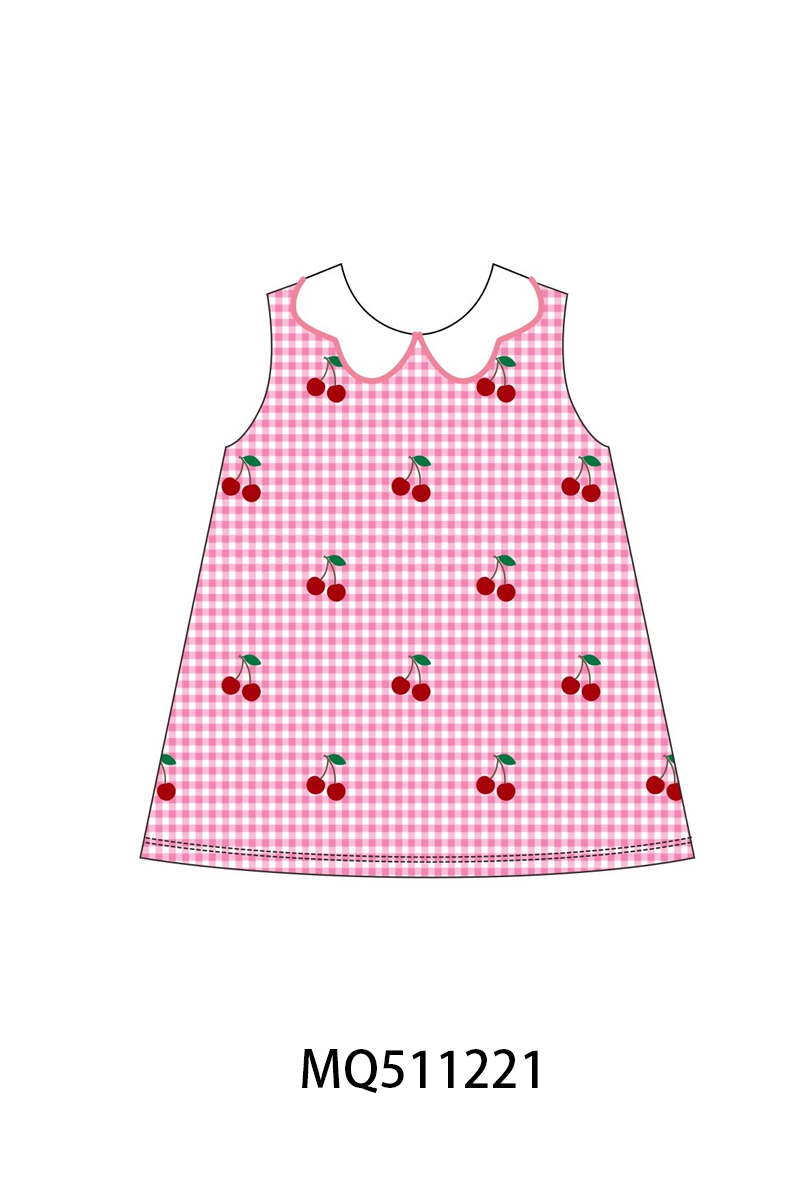 Pink seersucker cherry gingham collection - PO74 - 11/30 - ETA Mid April