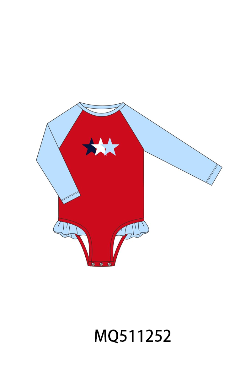 Red&blue star embroidery swimwear collection 1 - PO74 - 11/30 - ETA Mid April