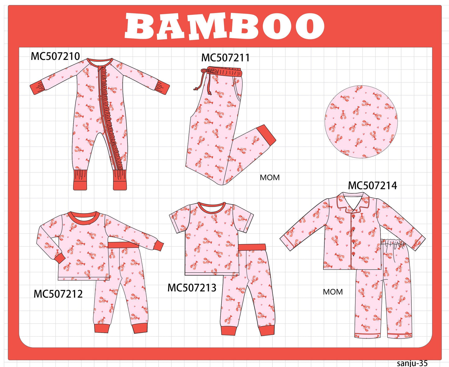 Pink Crawfish Bamboo - PO62 - ETA Mid December