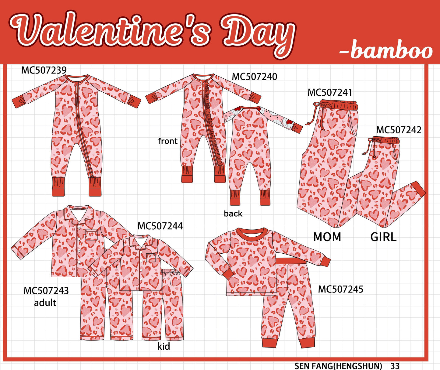Red Hearts Bamboo - PO62 - ETA Mid December