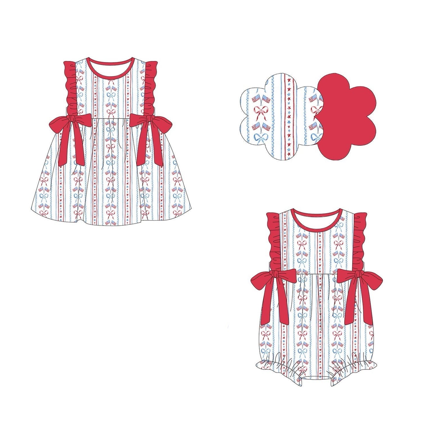 Patriotic Floral and Bows Collection - 12/8 - ETA late March