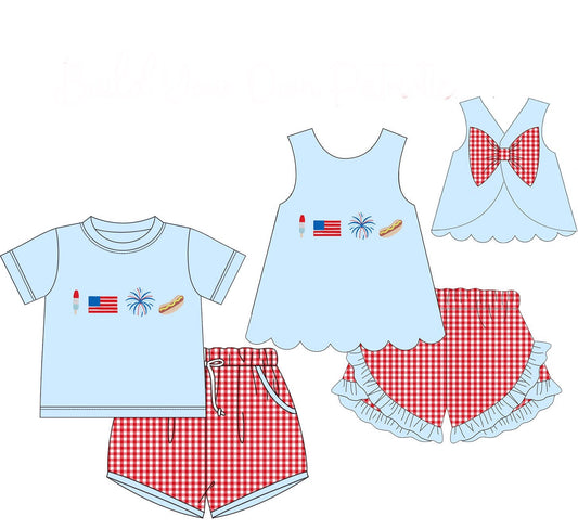 July 4th Cookout Appliqué Short Sets - 12/8 - ETA late March