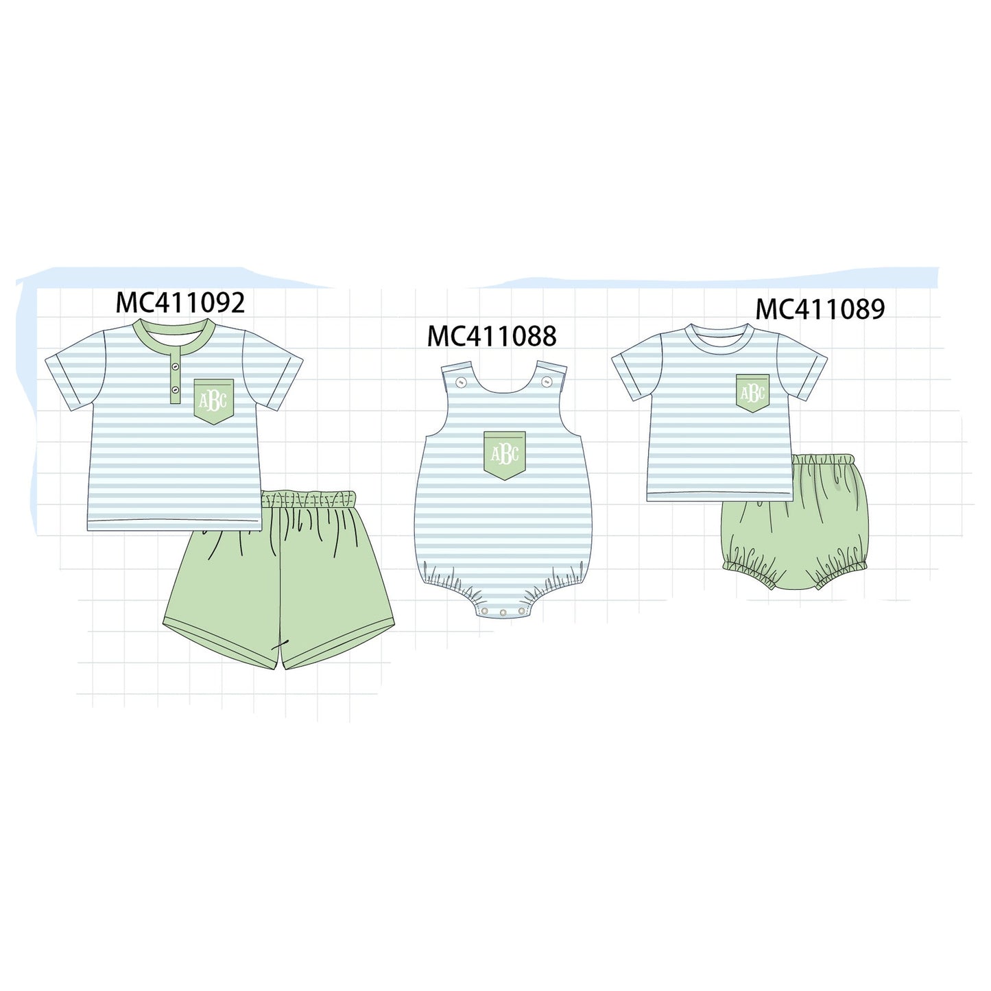 Blue & Green Mono Embroidery - PO44 - 11/24 - ETA June