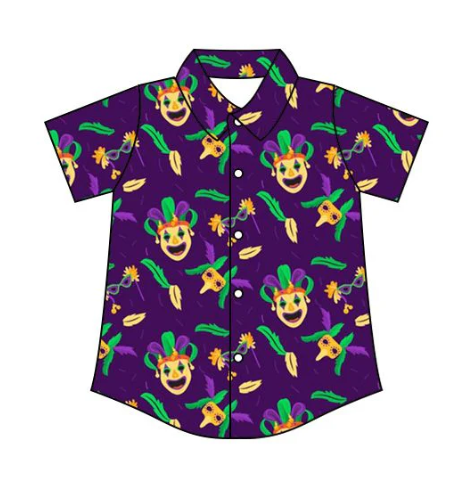 FS - Mardi Gras Jester Button Down Shirt