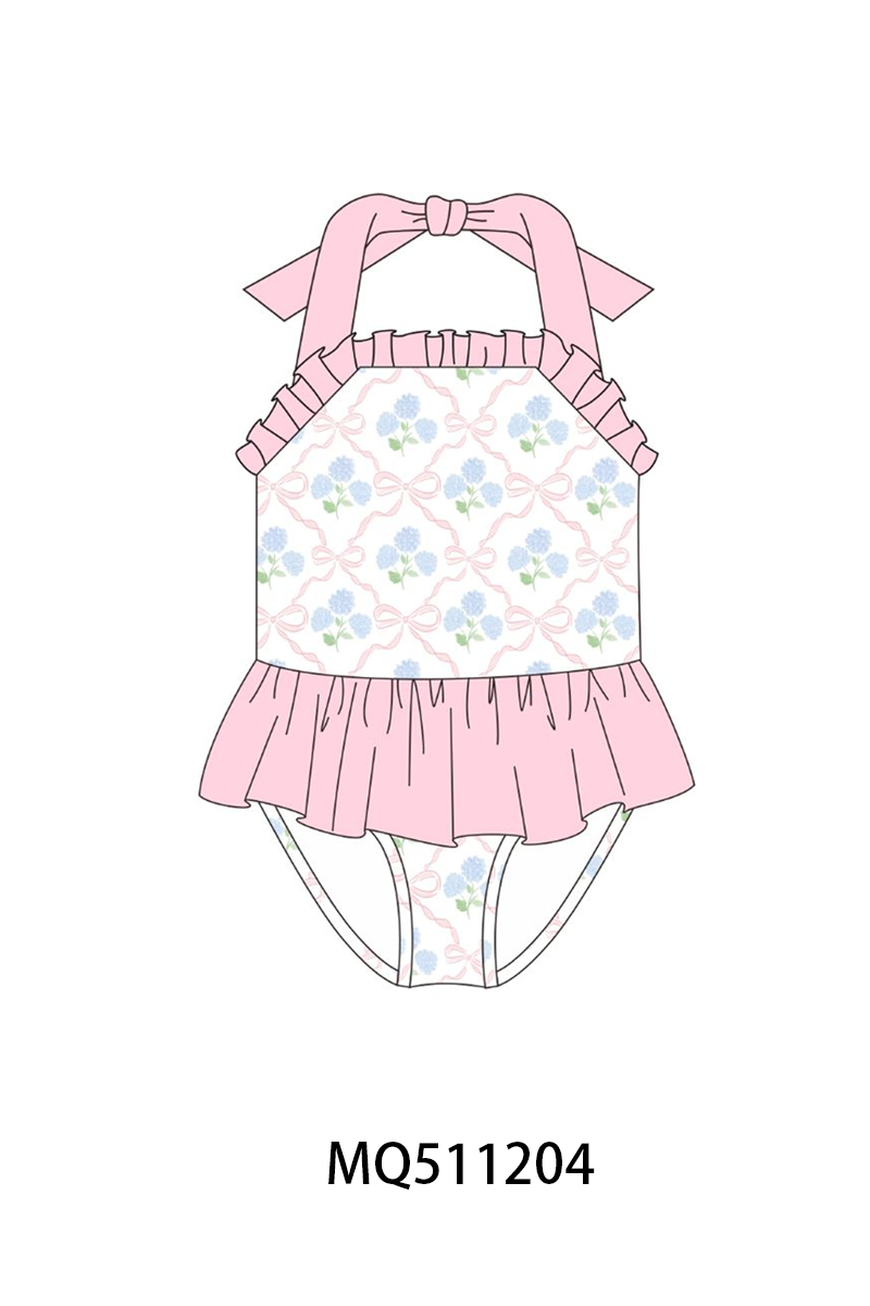 Pink floral ruffle girl swimwear collection - PO74 - 11/30 - ETA Mid April