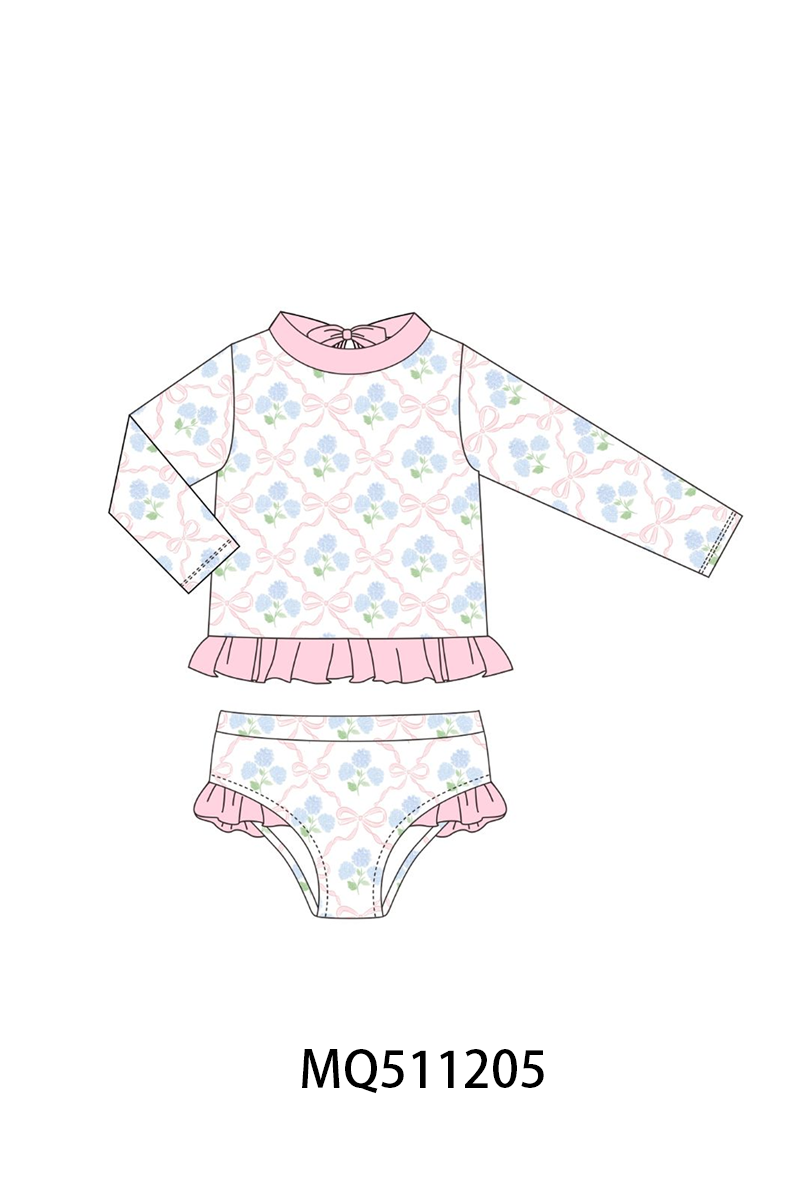 Pink floral ruffle girl swimwear collection - PO74 - 11/30 - ETA Mid April