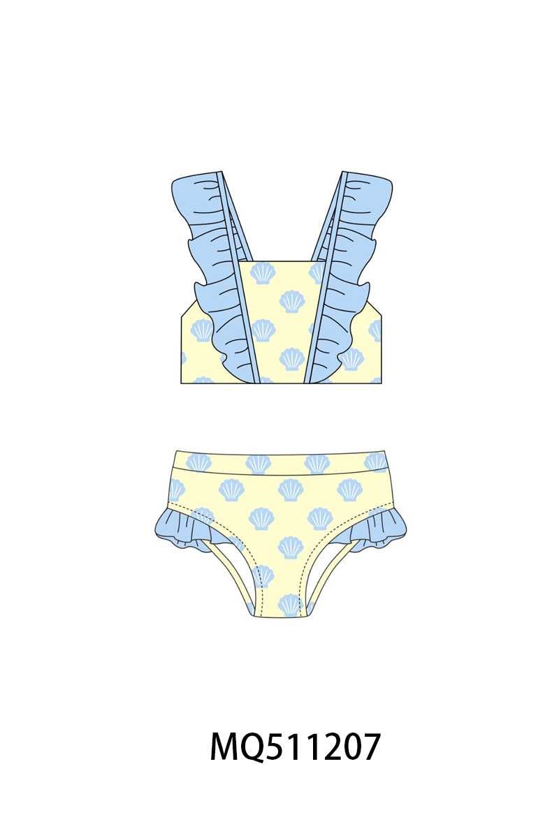 Yellow shell print swimwear collection - PO74 - 11/30 - ETA Mid April