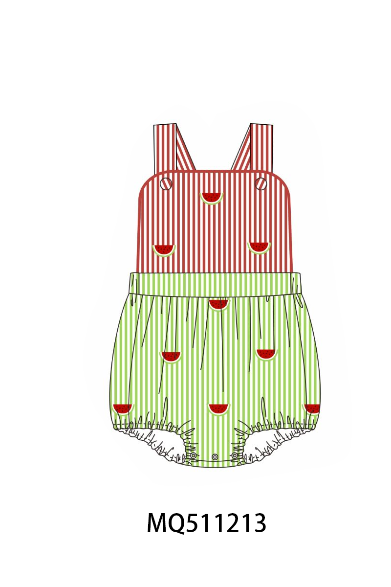 Pink seersucker stripe watermelon embroidery collection - PO74 - 11/30 - ETA Mid April