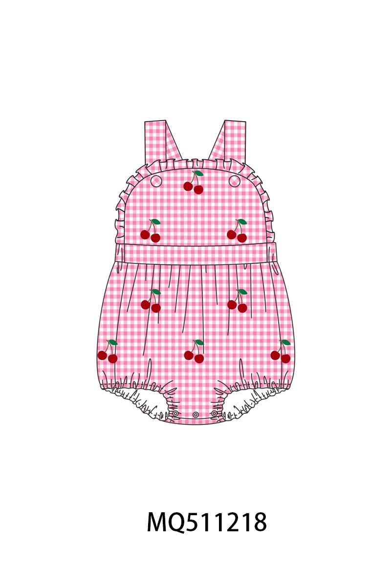 Pink seersucker cherry gingham collection - PO74 - 11/30 - ETA Mid April