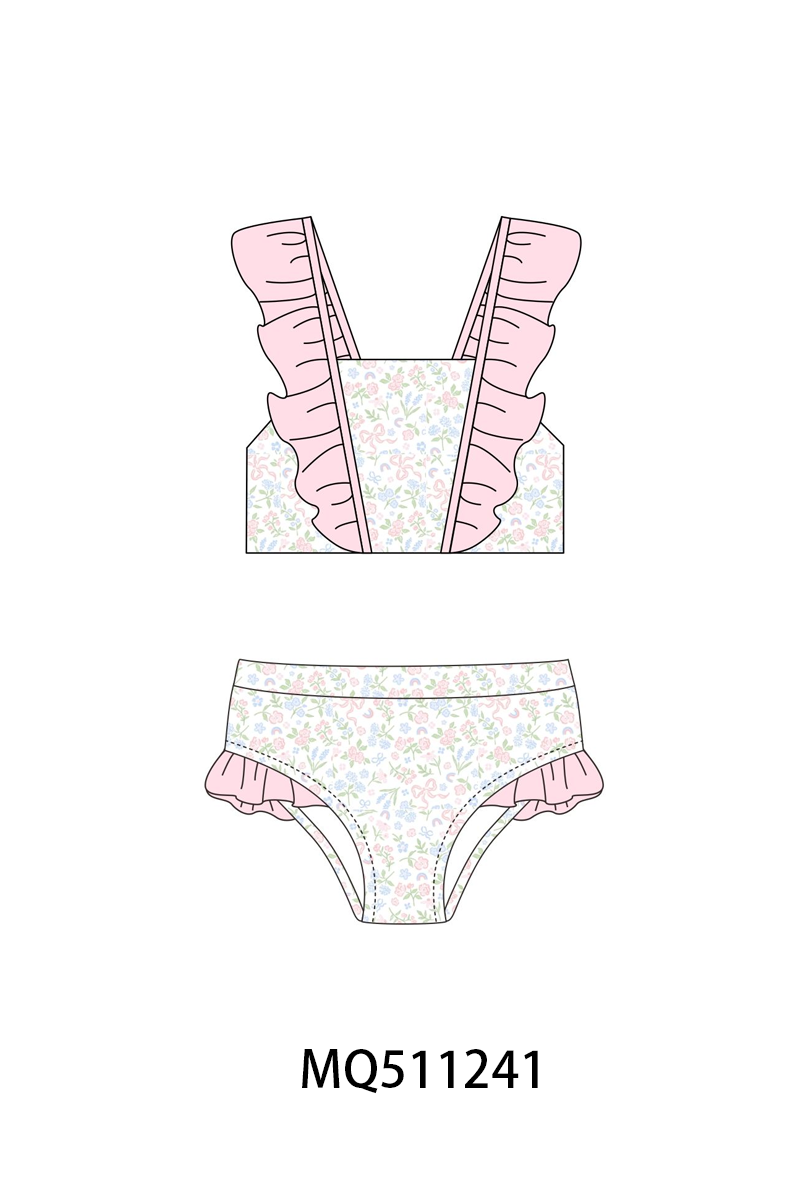 Pink&mint floral stripe swimwear collection - PO74 - 11/30 - ETA Mid April