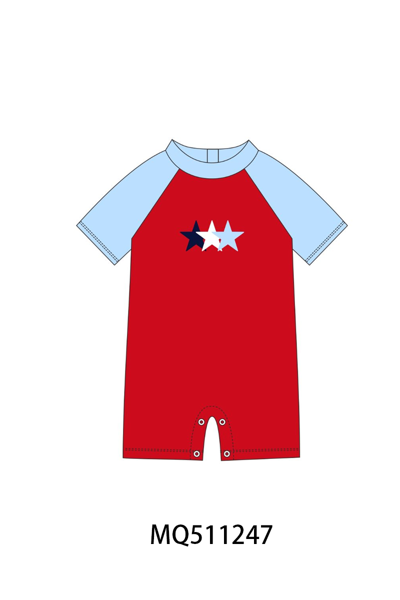 Red&blue star embroidery swimwear collection 1 - PO74 - 11/30 - ETA Mid April