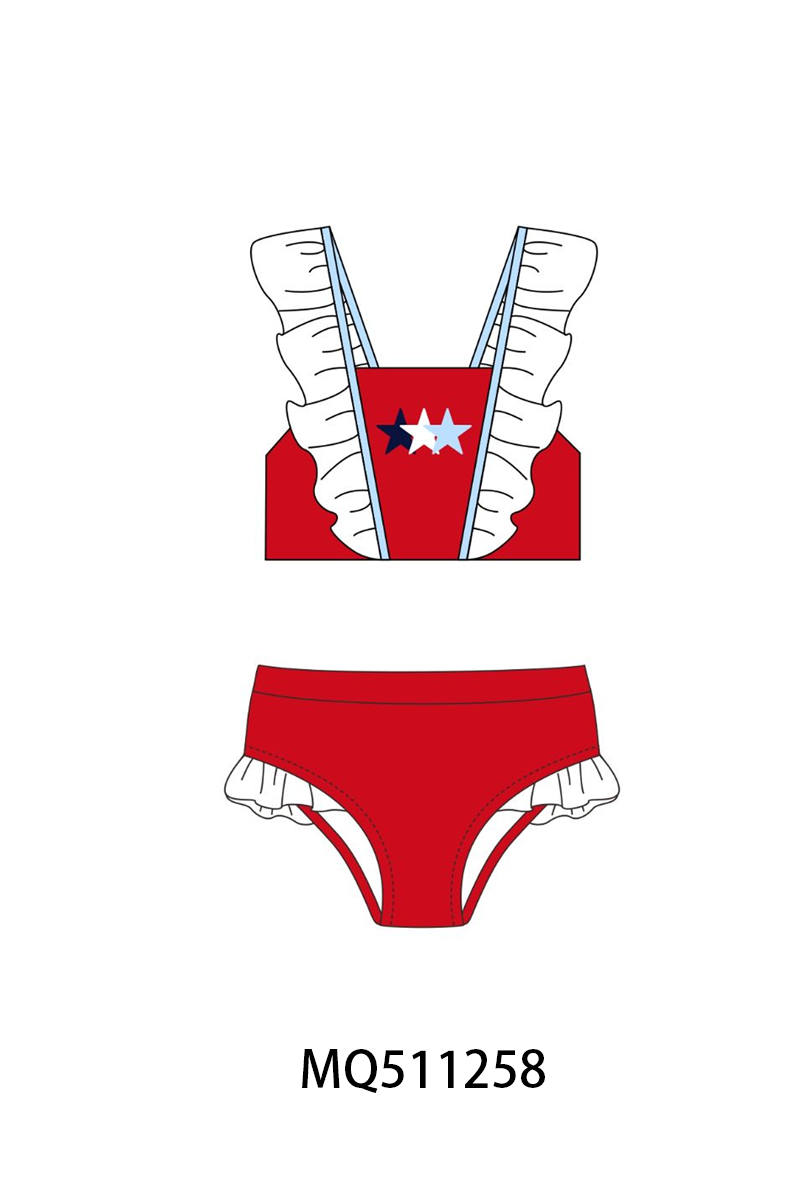 Red&blue star embroidery swimwear collection 2 - PO74 - 11/30 - ETA Mid April