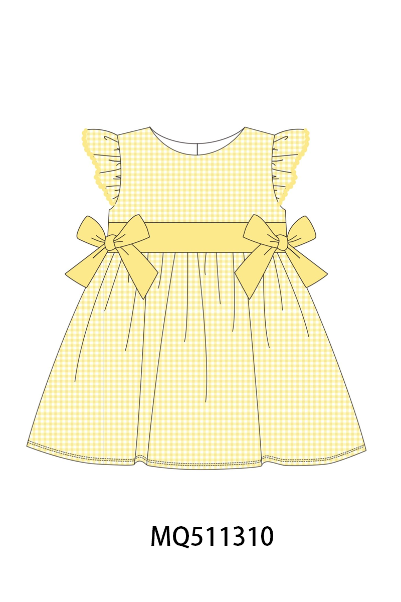 Multicolored gingham bow ruffle dress - PO74 - 11/30 - ETA Mid April