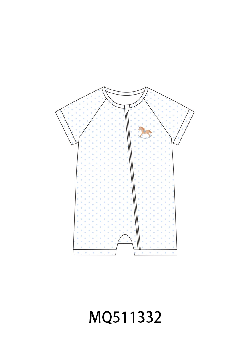 Blue horse embroidery dot collection - PO74 - 11/30 - ETA Mid April