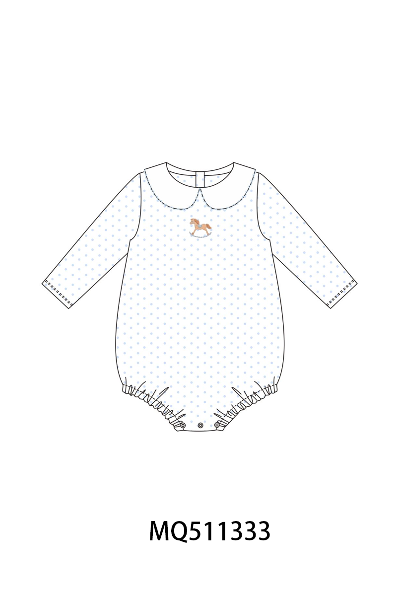 Blue horse embroidery dot collection - PO74 - 11/30 - ETA Mid April