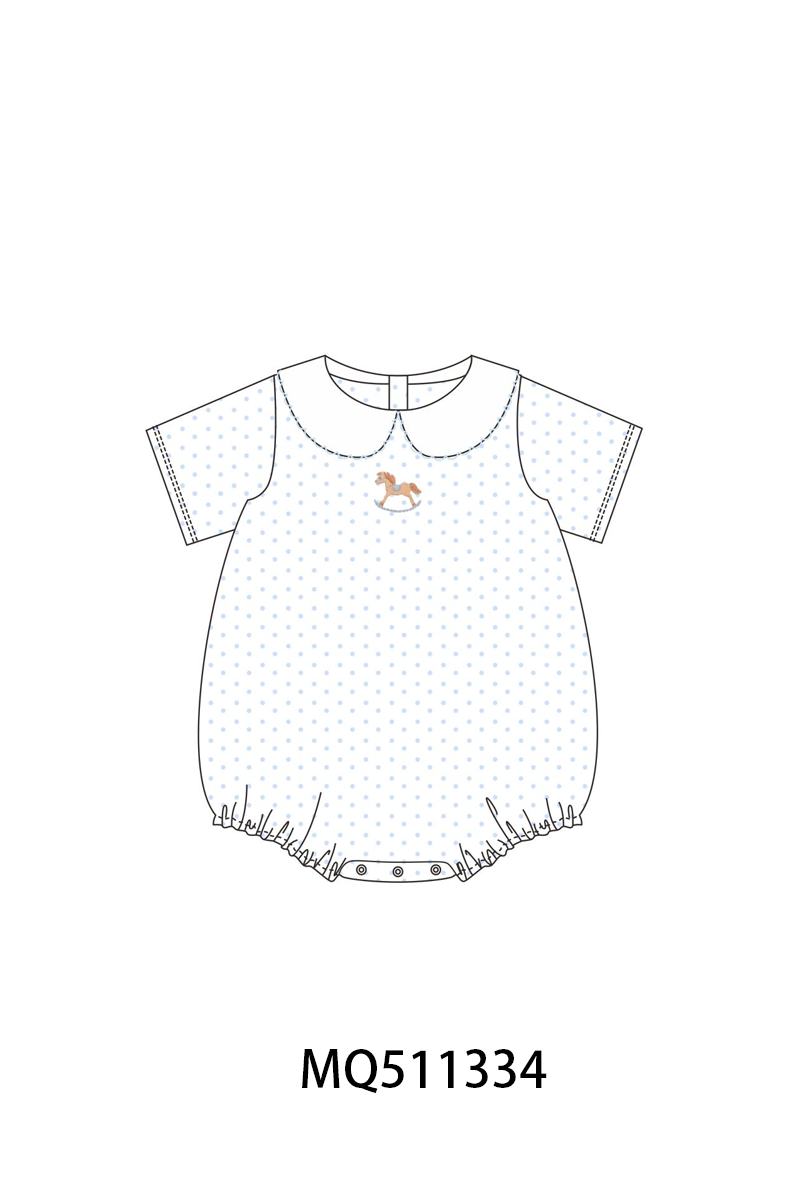 Blue horse embroidery dot collection - PO74 - 11/30 - ETA Mid April