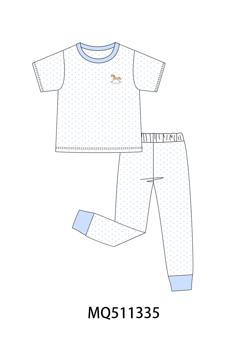 Blue horse embroidery dot collection - PO74 - 11/30 - ETA Mid April