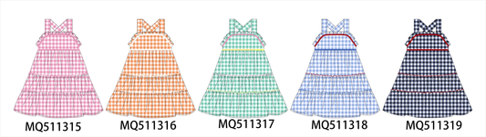 Multicolored gingham ruffle tiered dress collection - PO74 - 11/30 - ETA Mid April
