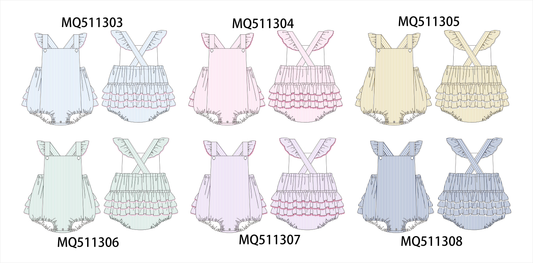 Multicolored ruffle girl bubble collection - PO74 - 11/30 - ETA Mid April