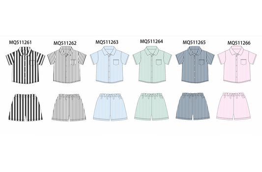 Multicolored stripe button down shorts set 1 - PO74 - 11/30 - ETA Mid April
