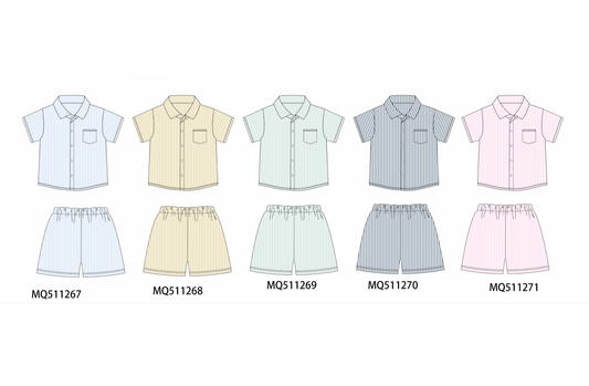 Multicolored stripe button down shorts set 2 - PO74 - 11/30 - ETA Mid April