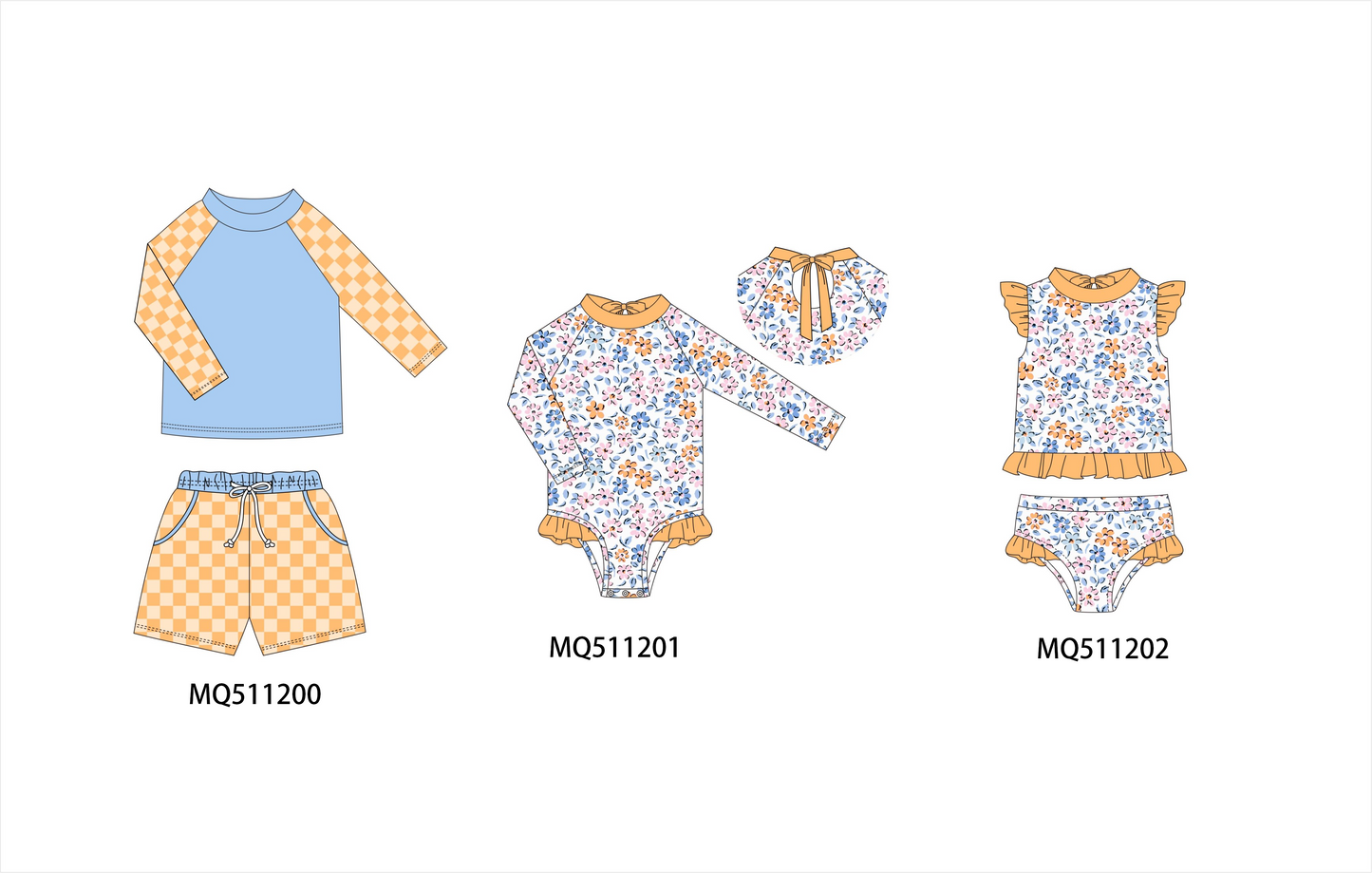 Mustard checkered swimwear collection - PO74 - 11/30 - ETA Mid April