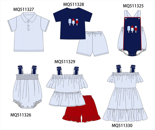 Navy stripe popsicle applique collection - PO74 - 11/30 - ETA Mid April