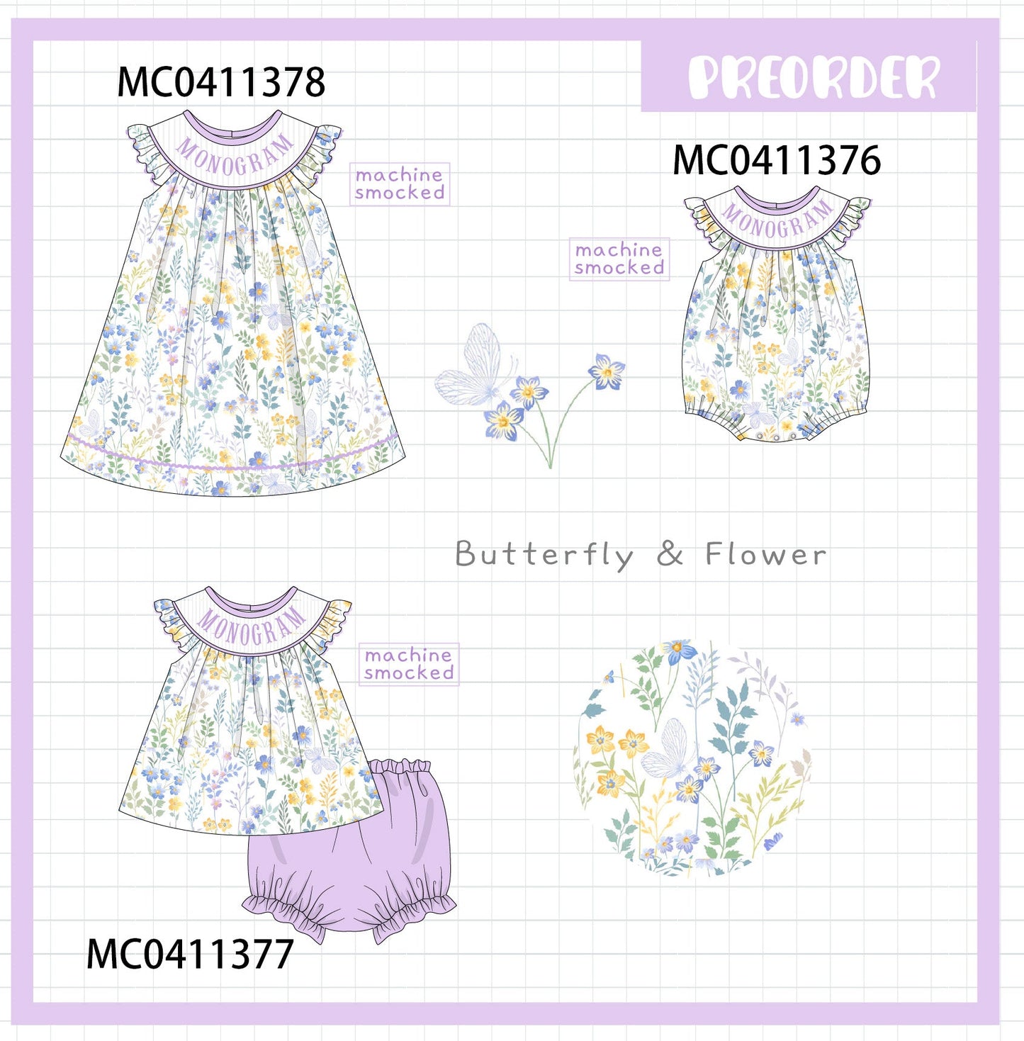 Purple Floral Mono Collection - PO45 - 12/8 - ETA Late May