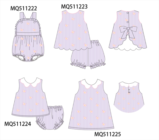 Purple seersucker butterfly embroidery collection - PO74 - 11/30 - ETA Mid April