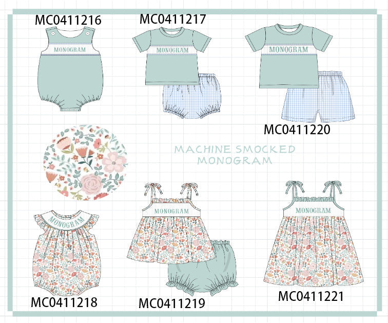 Sage Floral MONOGRAM - PO45 - 12/8 - ETA Late May